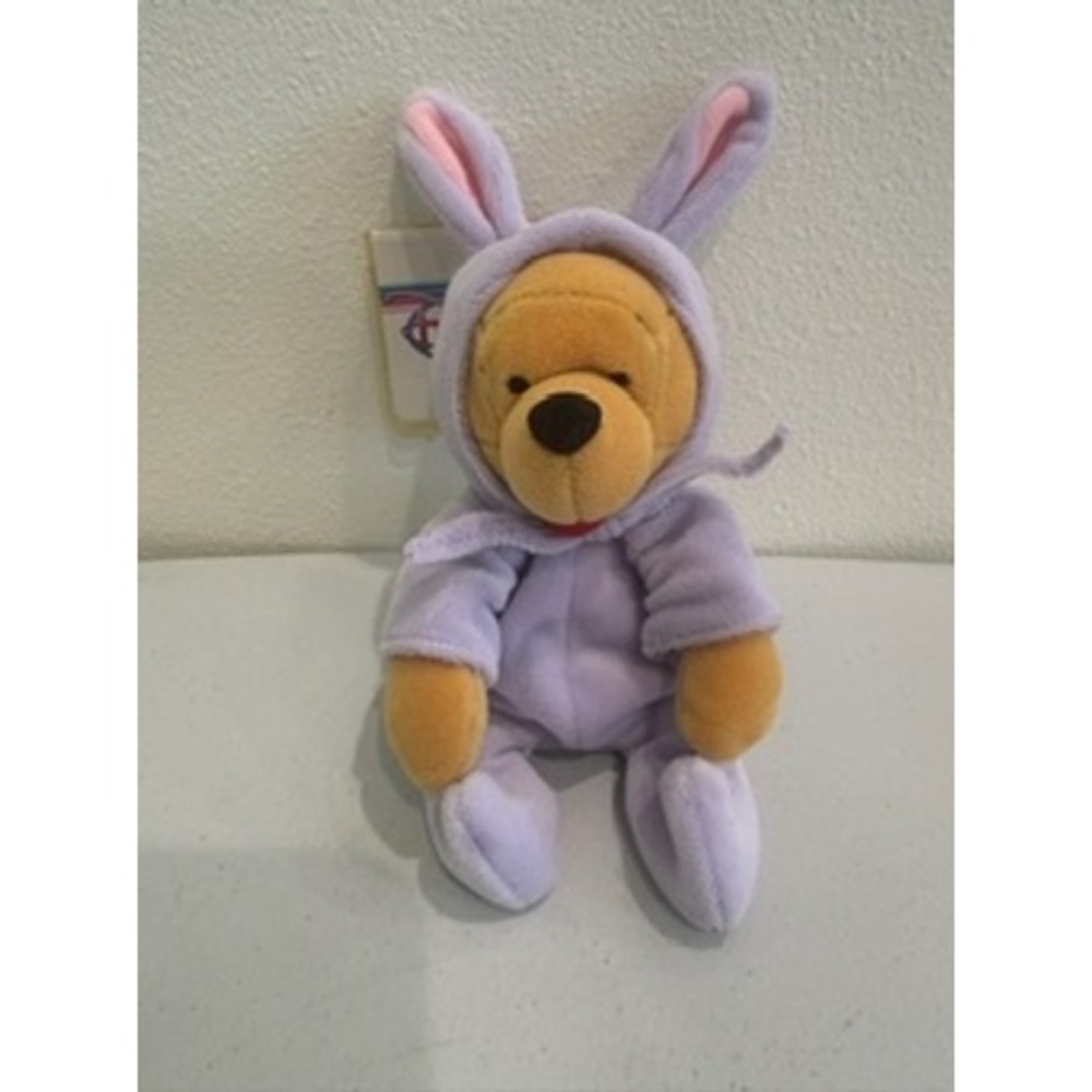 Disney Store Winnie the Pooh Easter Bunny Lavender Plush Mini Bean Bag 8 Inch